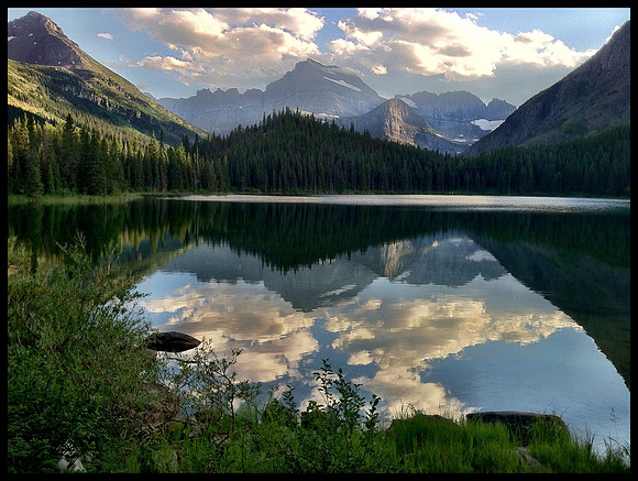 Evening on Swiftcurrent lake, Glacier National Park