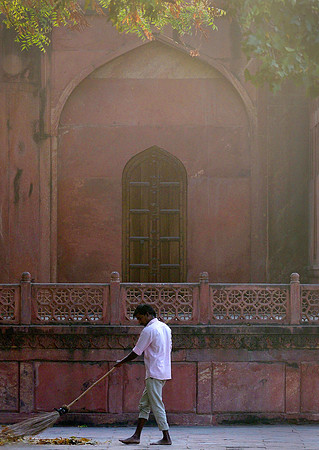 Sweeping, Agra, India