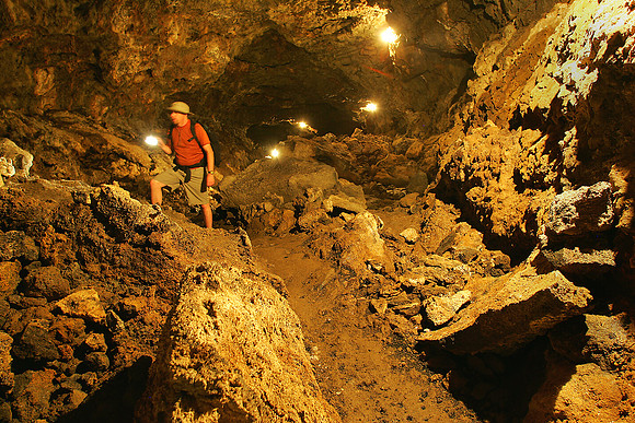 Lava tube Santa Cruz Island, Galapagos